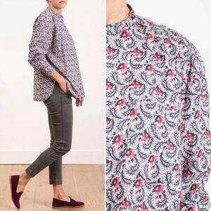 Isabel Marant Top Mexika Blouse 100% Cotton Floral Paisley Boho Peasant India S